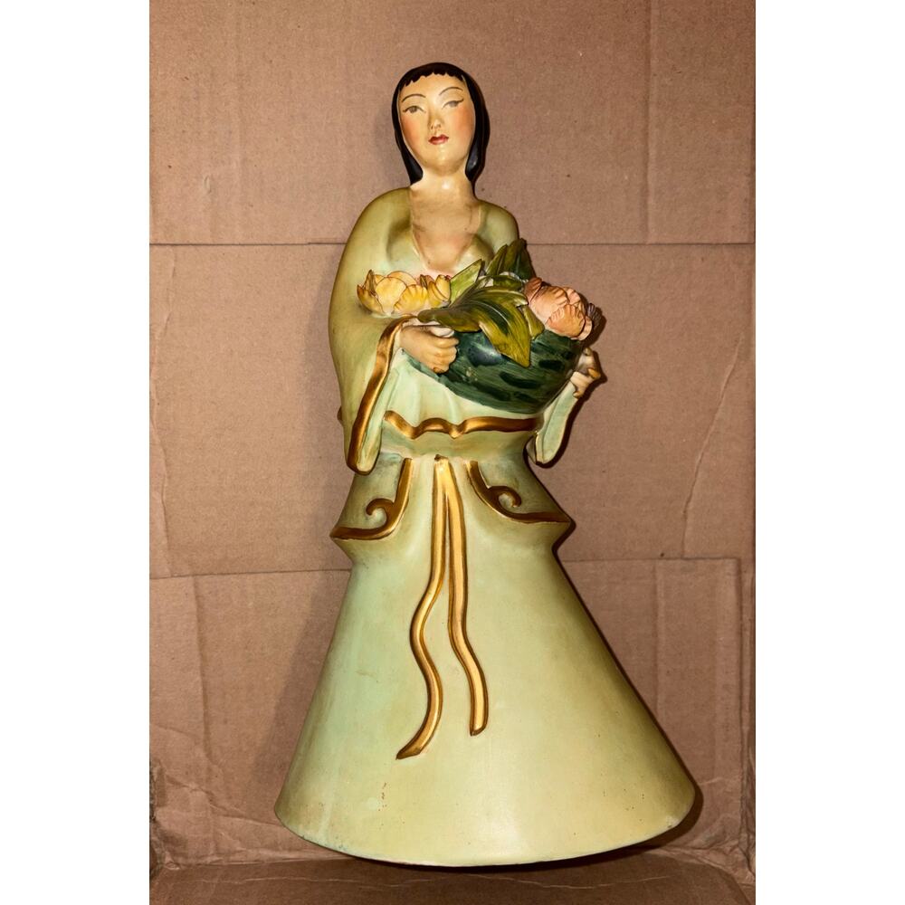 Vintage Avis Peasant ceramic porcelain California Dresden 2427 figure flowers